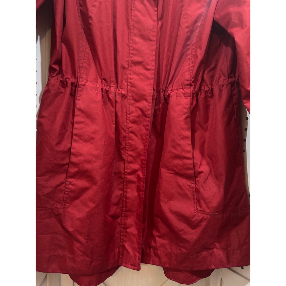 Woolrich Red Hooded Lightweight Drawstring Waist Anorak Jacket Women M - Picture 3 of 7